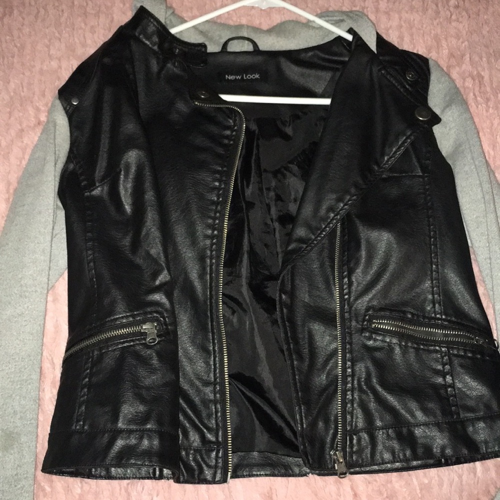 Cute Leather Jacket+ Sweater