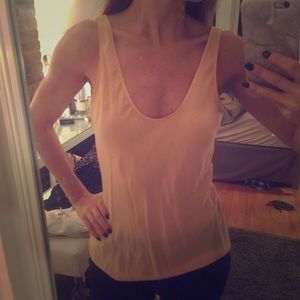 Aritzia t babaton peach silk cami small