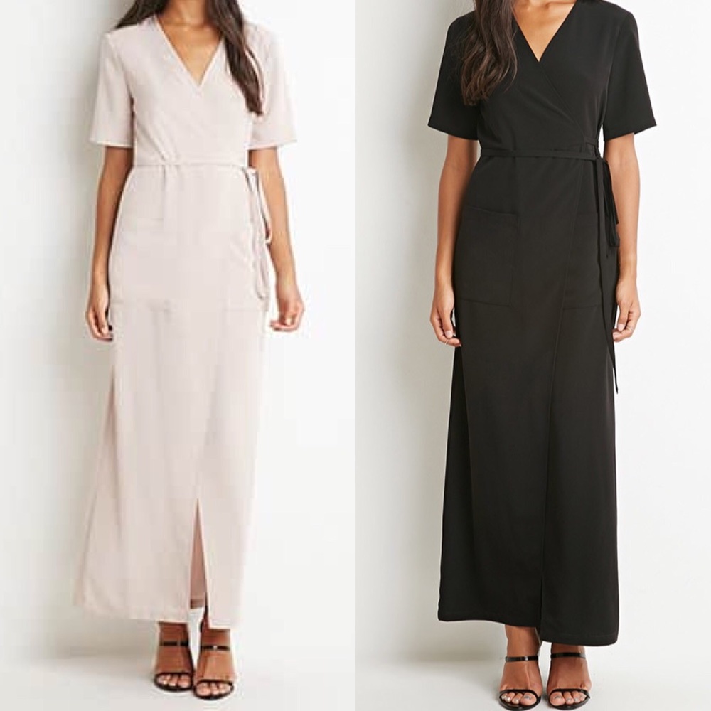 Forever 21 Rose Pink Wrap Maxi Dress(worn once)