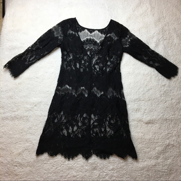 BB Dakota Dresses & Skirts - B.B. Dakota long sleeve black lace dress