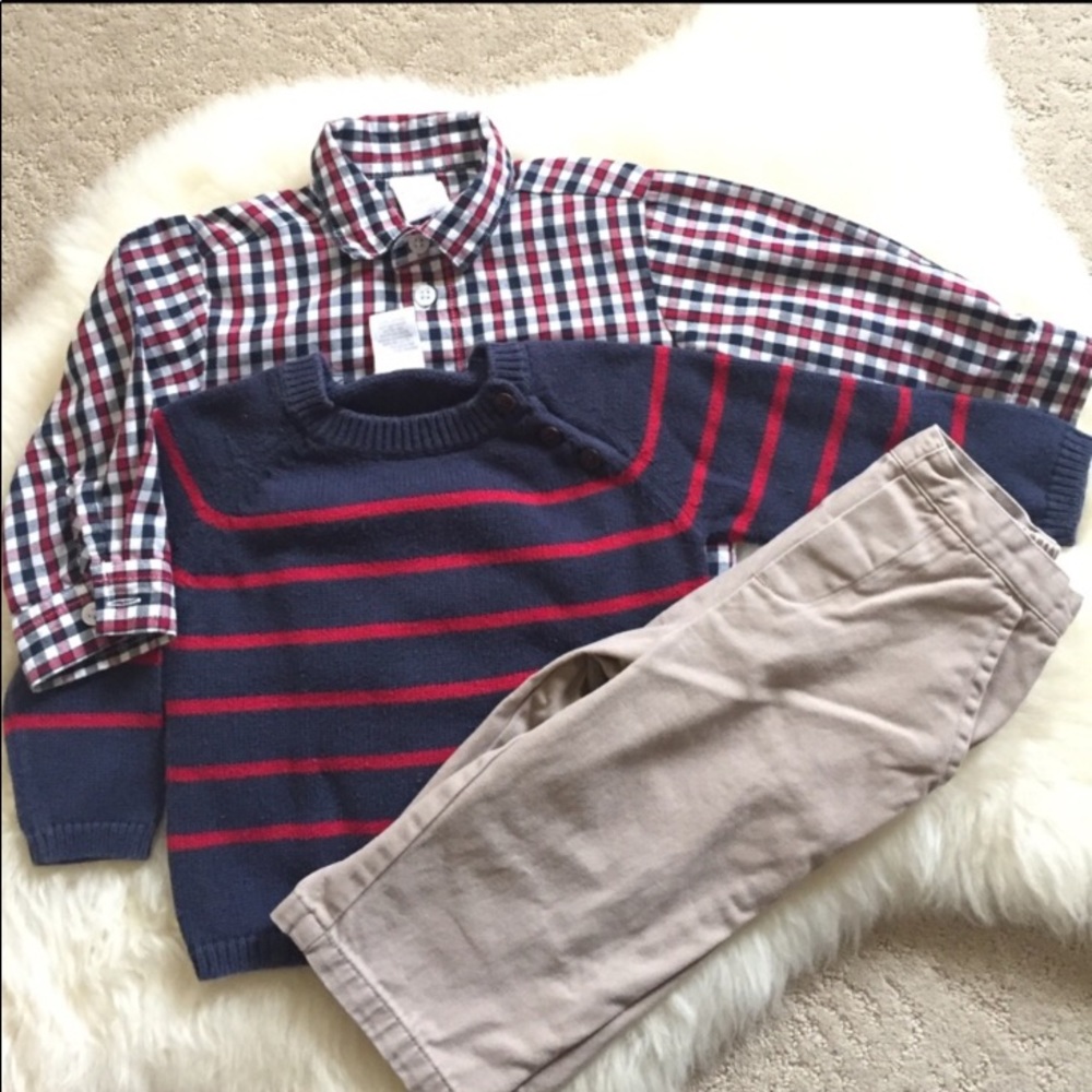 Starting Out Button Down Shirt, Sweater & Pants