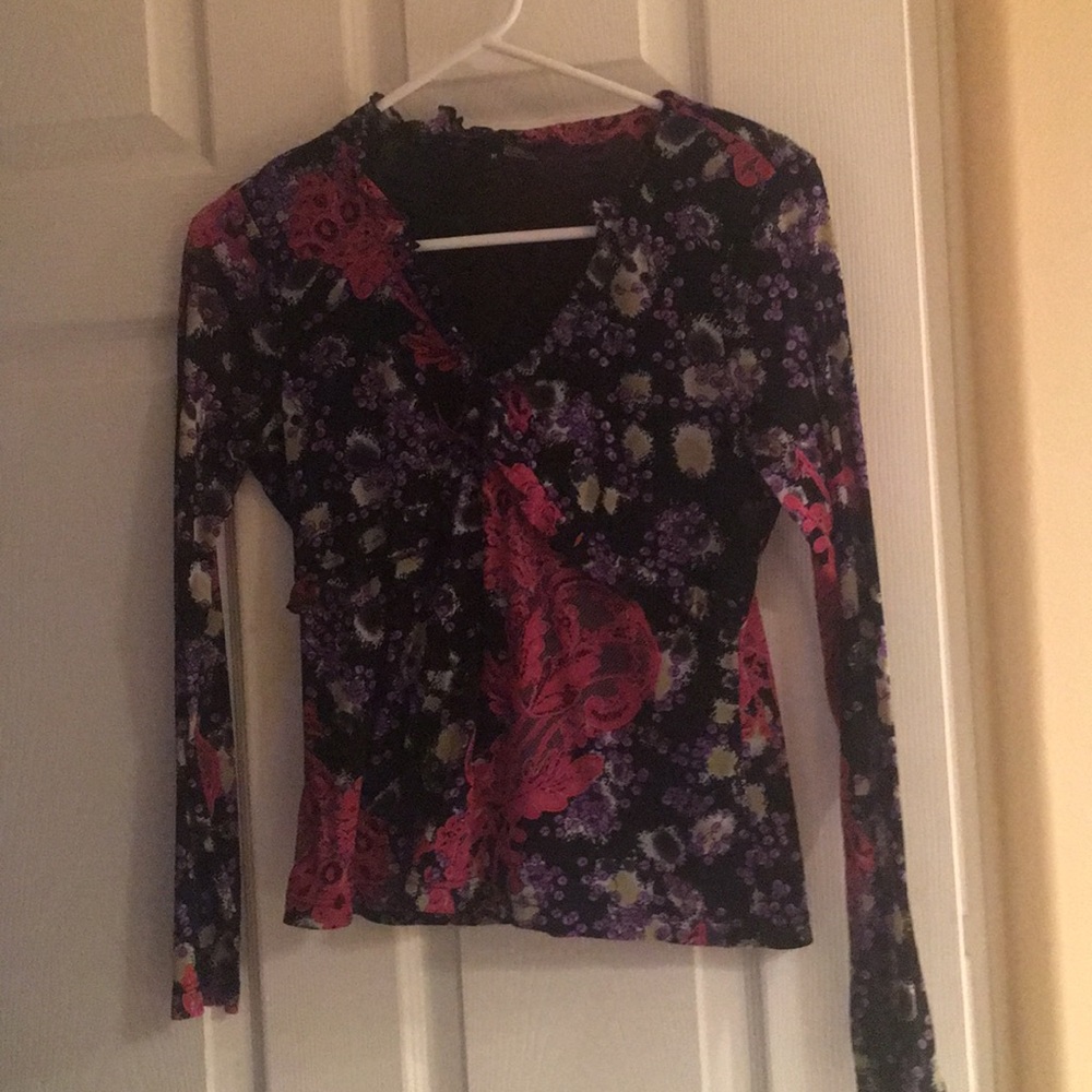 Long sleeved sheer blouse