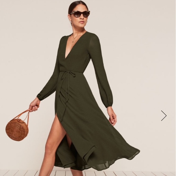 Reformation Dresses & Skirts - Reformation Nicole dress, color is hunter green.