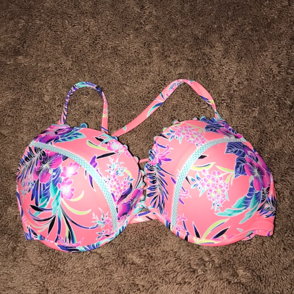 Floral designed bikini top