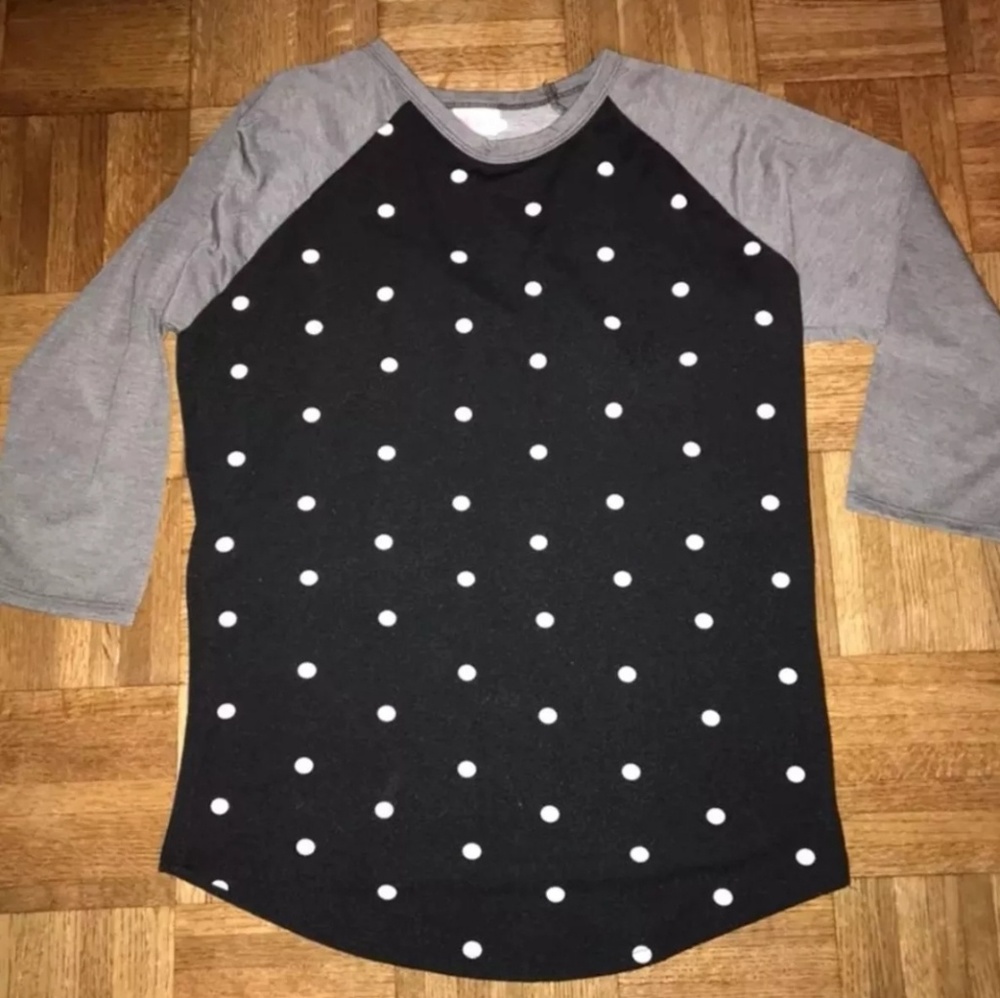 LuLaRoe Unicorn Randy T black white polka dot
