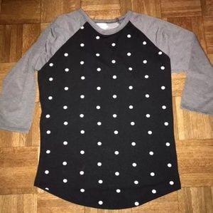 LuLaRoe Unicorn Randy T black white polka dot