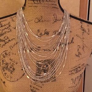 Mult-strand chain bib necklace