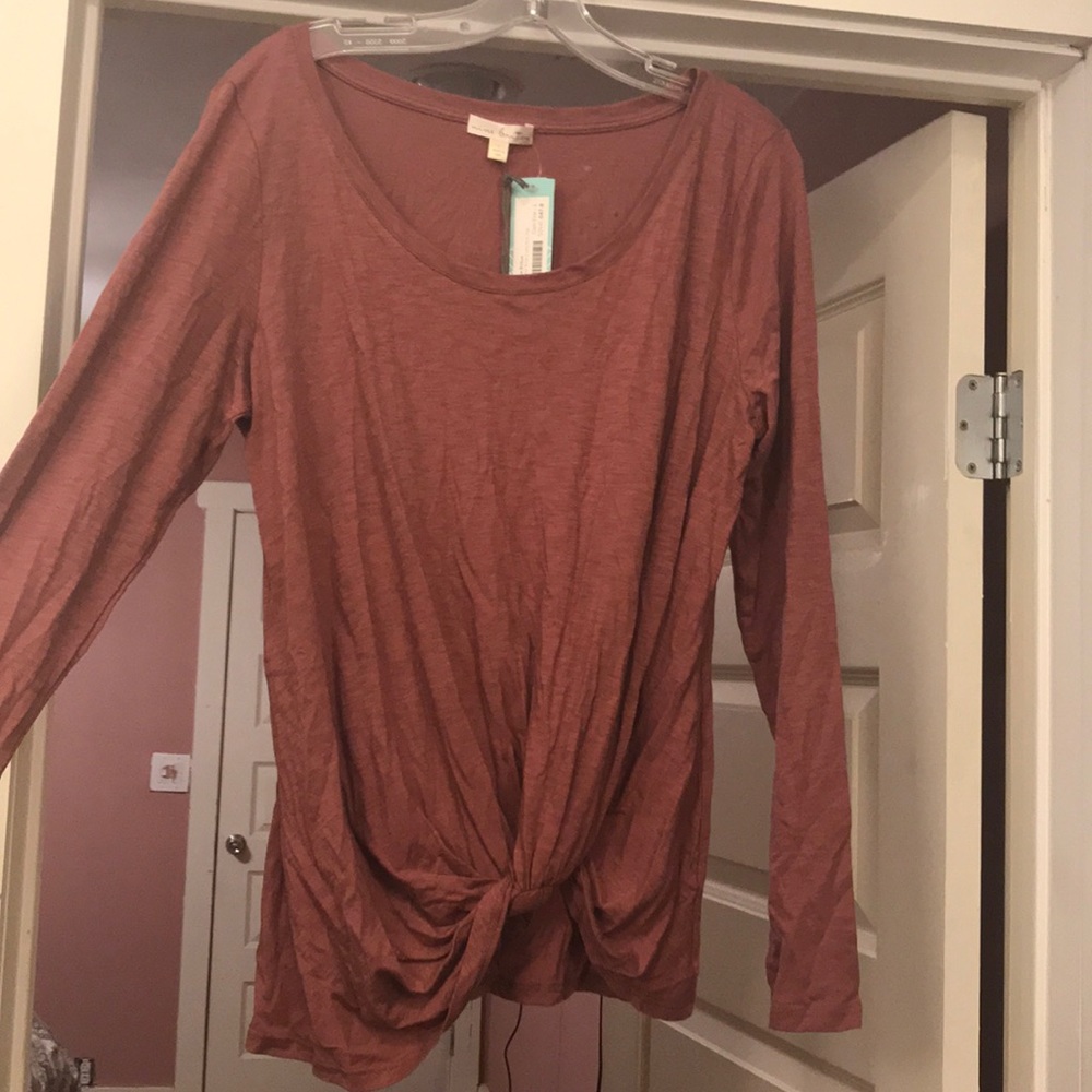 cute dark pink shirt with knot