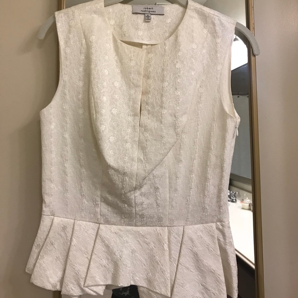 Robert Rodriguez Off White Peplum Top - Picture 1 of 2