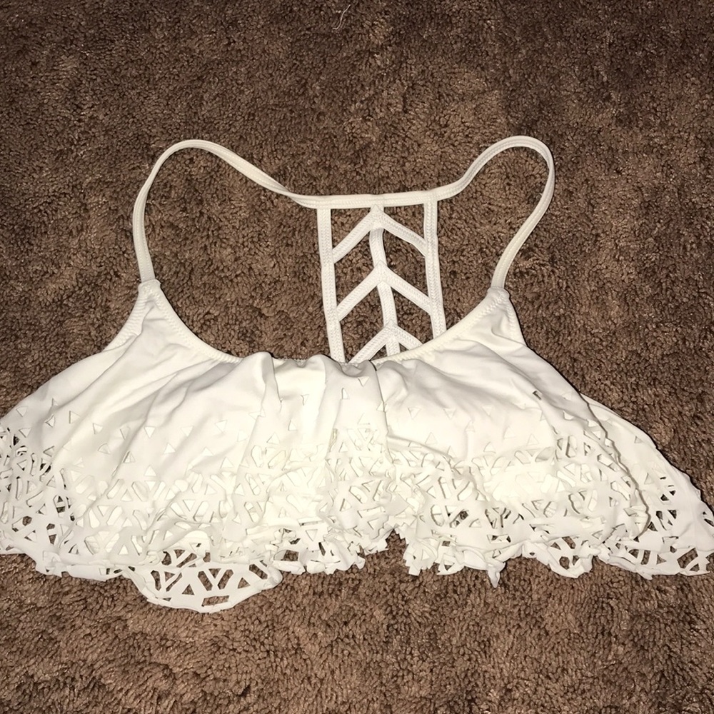 White PINK bathing suit top!