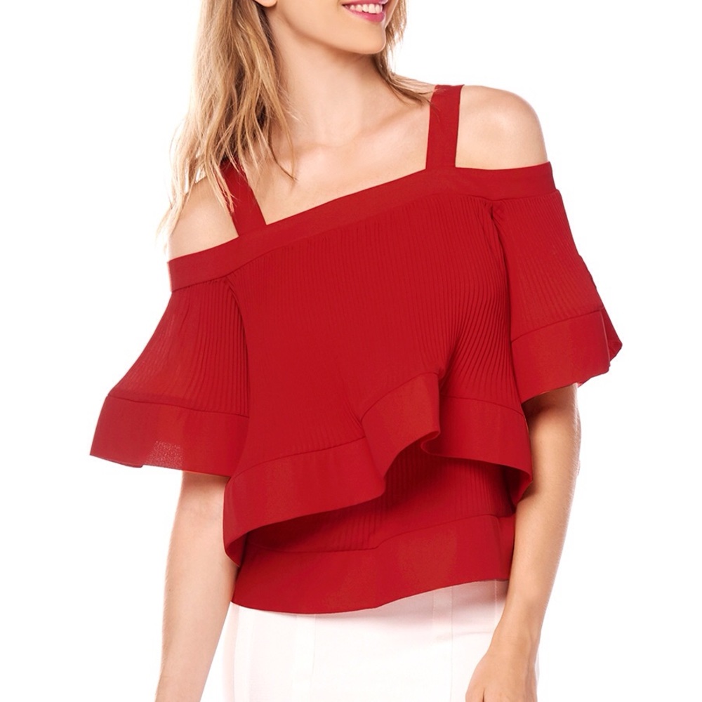 Gracia Pleats layered Ruffle Top