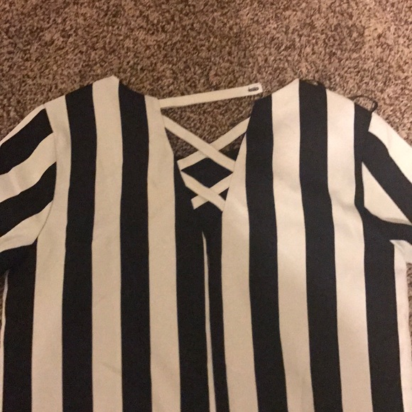 Black and white striped dress. - Picture 2 of 2
