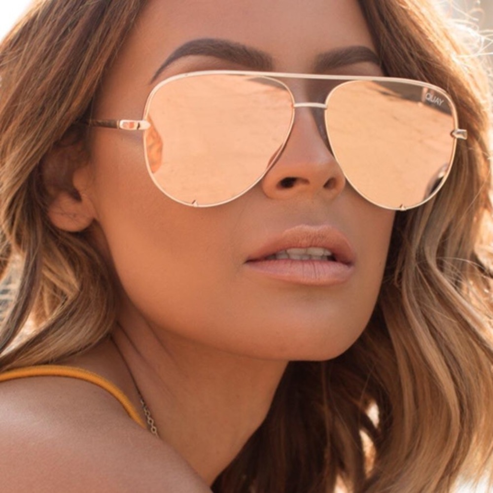 Quay x Desi Perkins High Key Gold Sunglasses