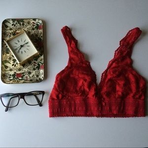 Aerie Red Lace Bralette - Size Medium