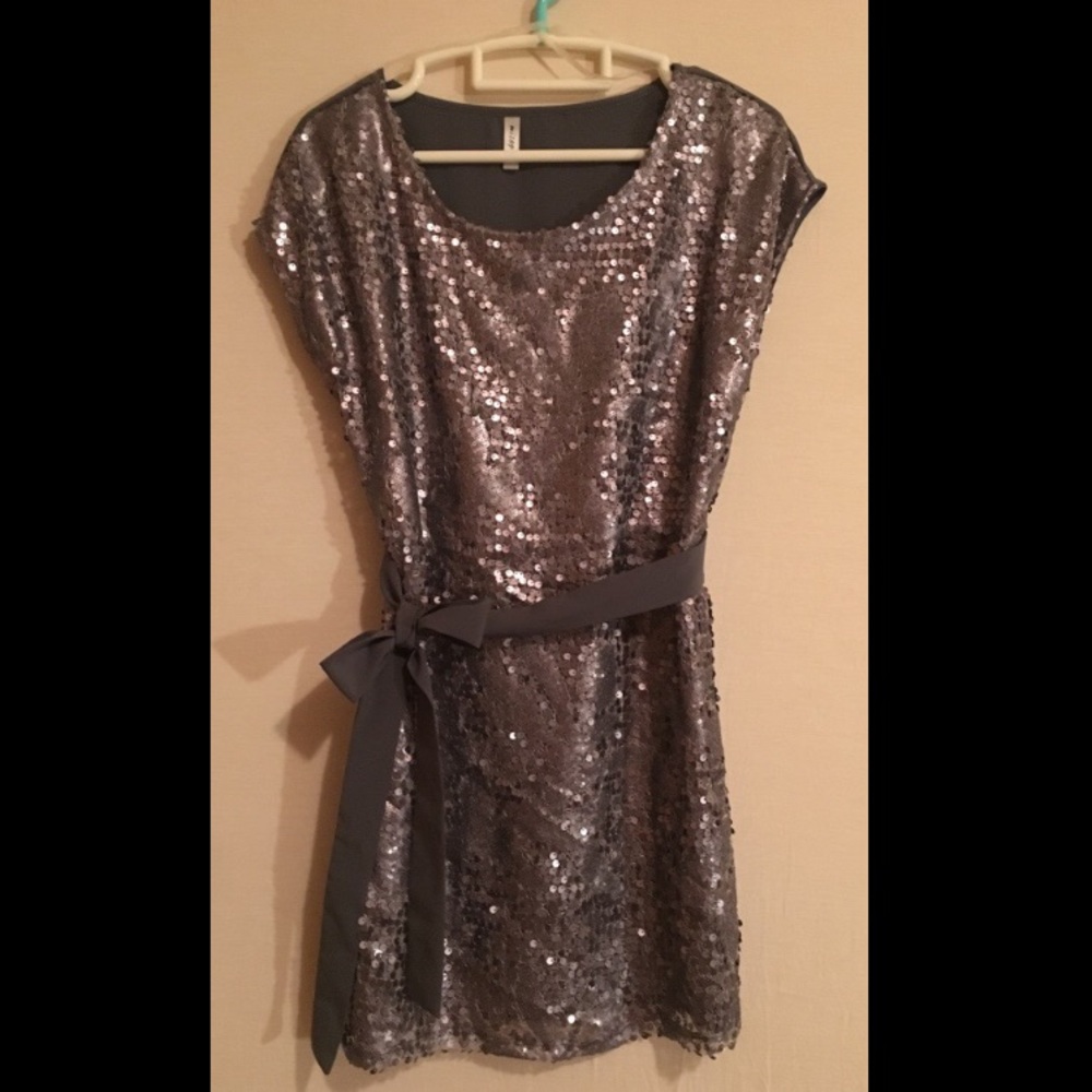 Dark silver sequin dress
