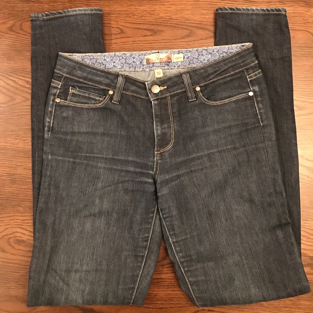 Paige Skyline skinny jeans, dark wash, size 30.