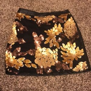 Black and Gold Sequin Skirt.