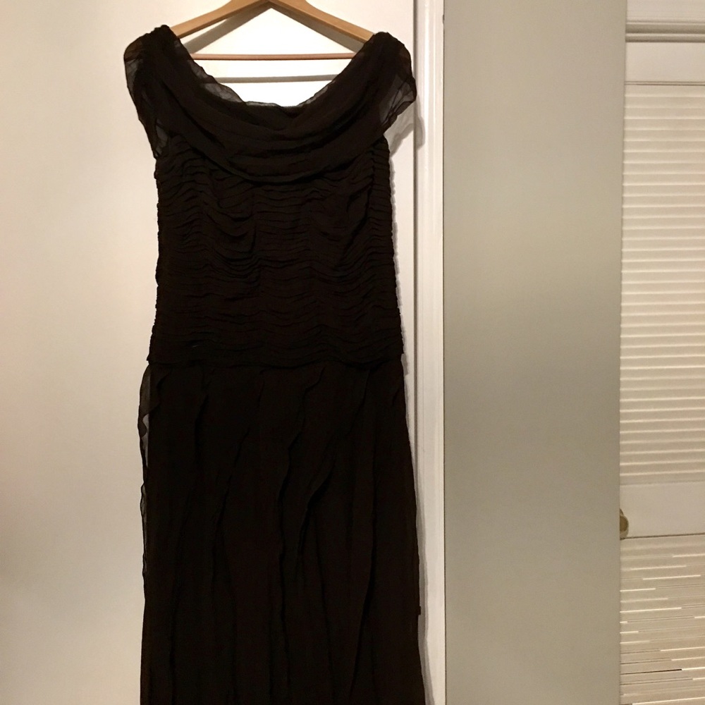 Tadashi Shoji gown, size 12, rich brown EIC