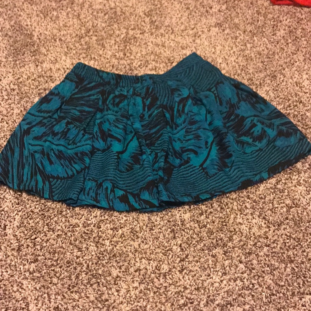Black and Turquoise mini Skirt.
