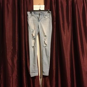 Skinny High-Waisted Ripped Light Wash Jeans