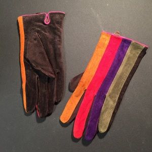 Suede Multi Color Gloves