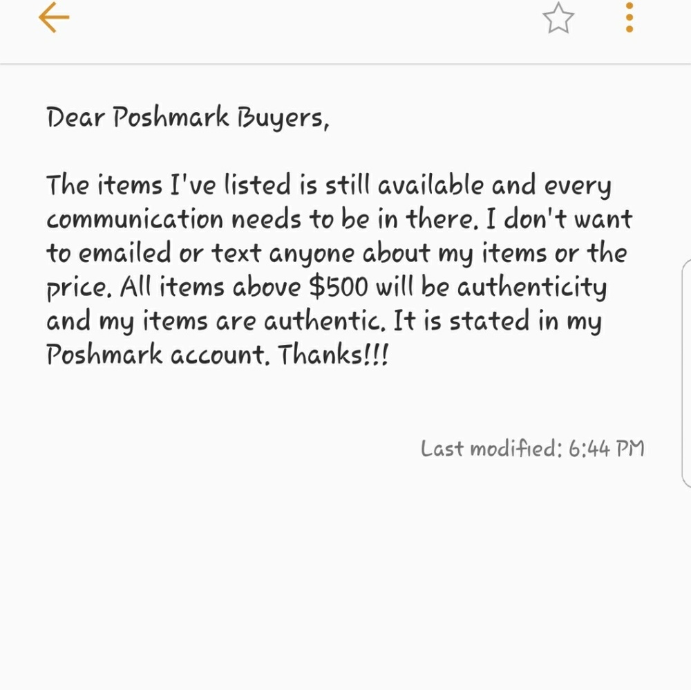 Notes to all the Poshmark Buyers