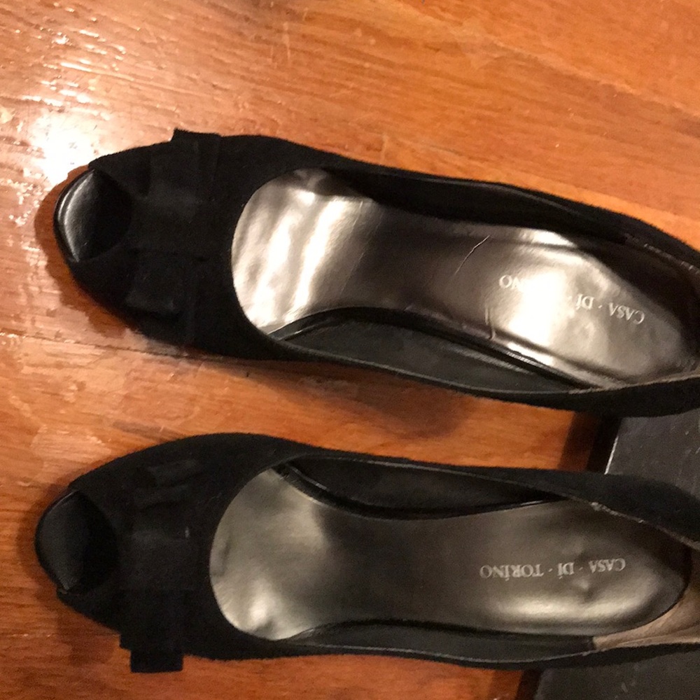 Black suede pumps very classy