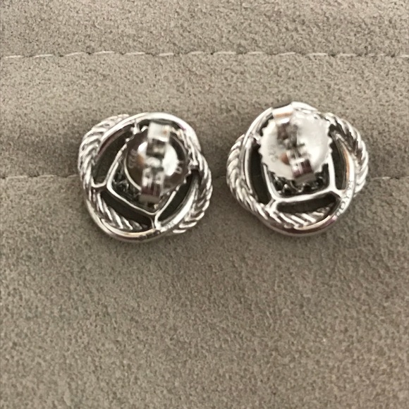 📌📌SOLD 📌David Yurman Pave Diamond Silver Studs - Picture 3 of 8
