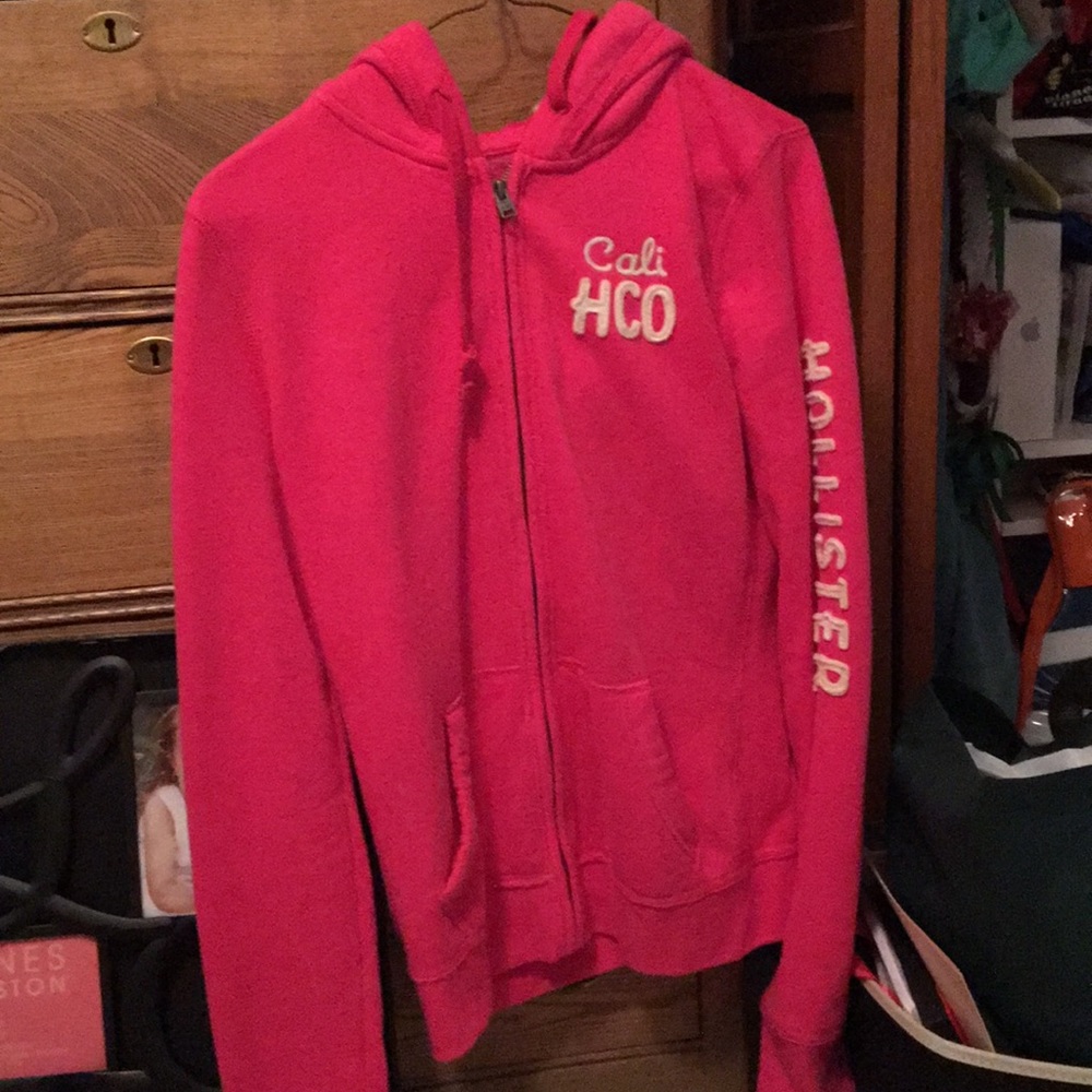 Hollister pink zip up