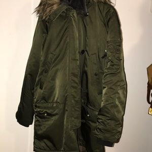 Gap Winter Coat with faux fur hood