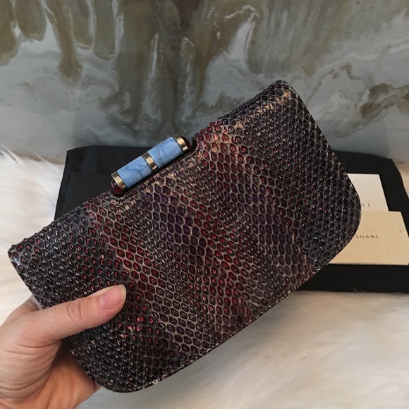4K Bvlgari Snakeskin Lipstick Small Clutch Bag - Picture 2 of 8