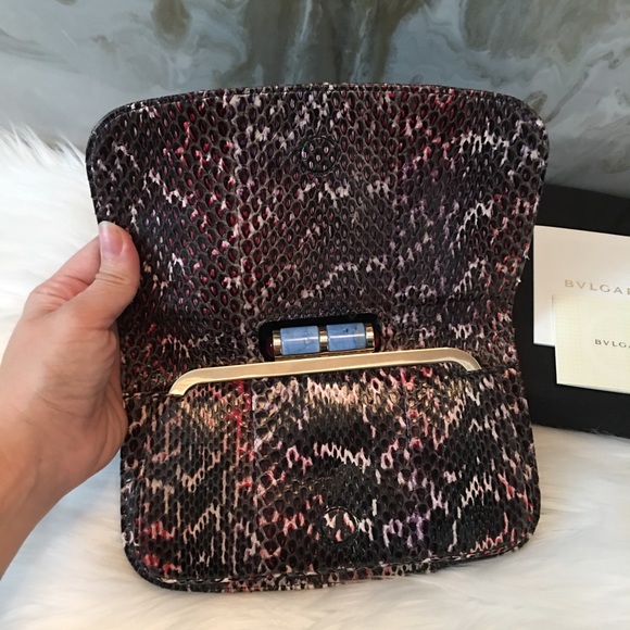 4K Bvlgari Snakeskin Lipstick Small Clutch Bag - Picture 4 of 8