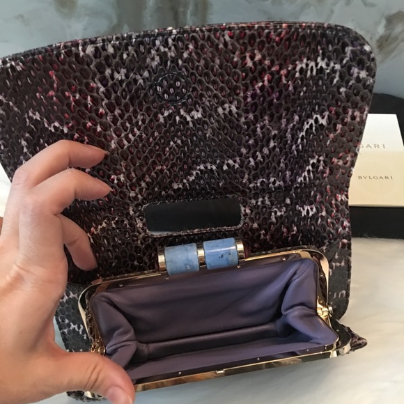 4K Bvlgari Snakeskin Lipstick Small Clutch Bag - Picture 5 of 8