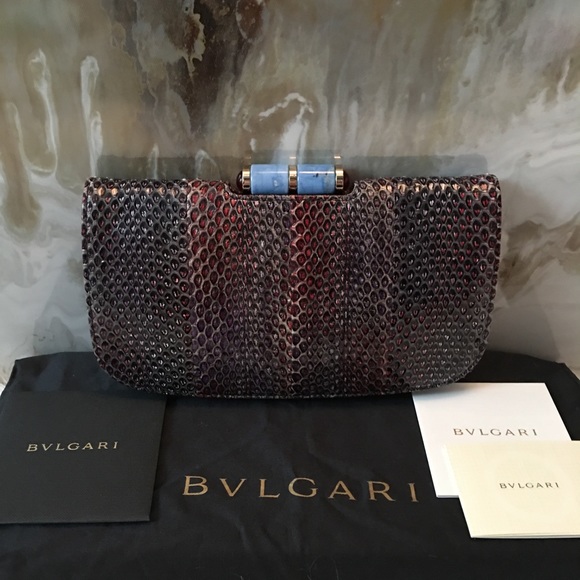 4K Bvlgari Snakeskin Lipstick Small Clutch Bag - Picture 8 of 8