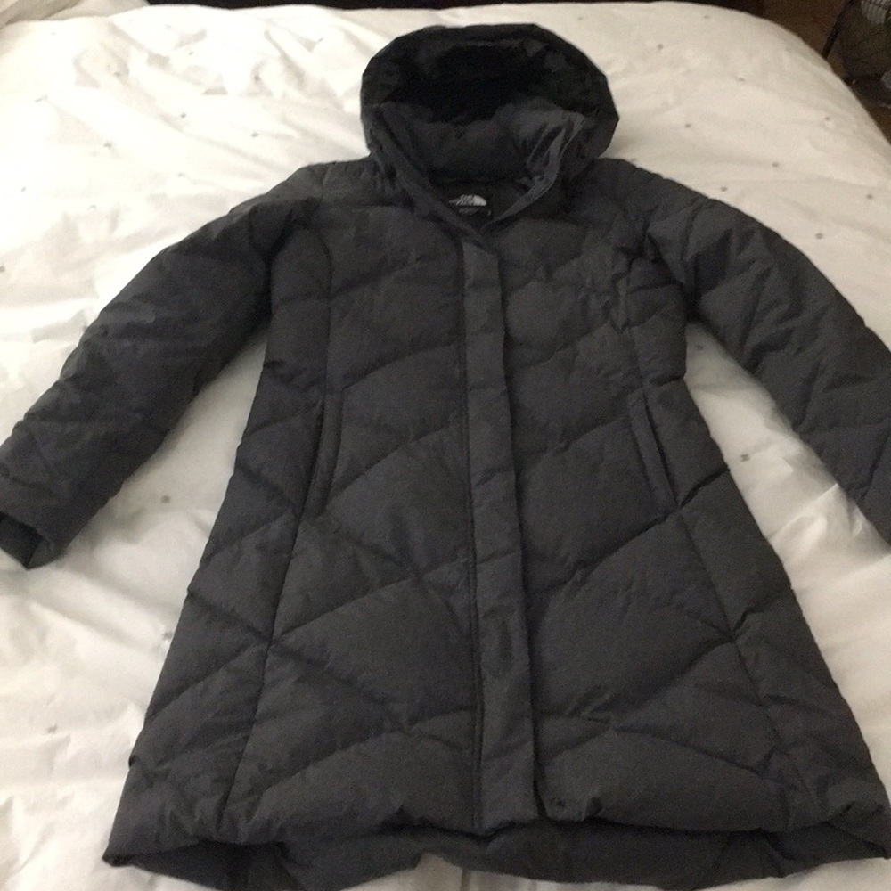 Grey North Face parka