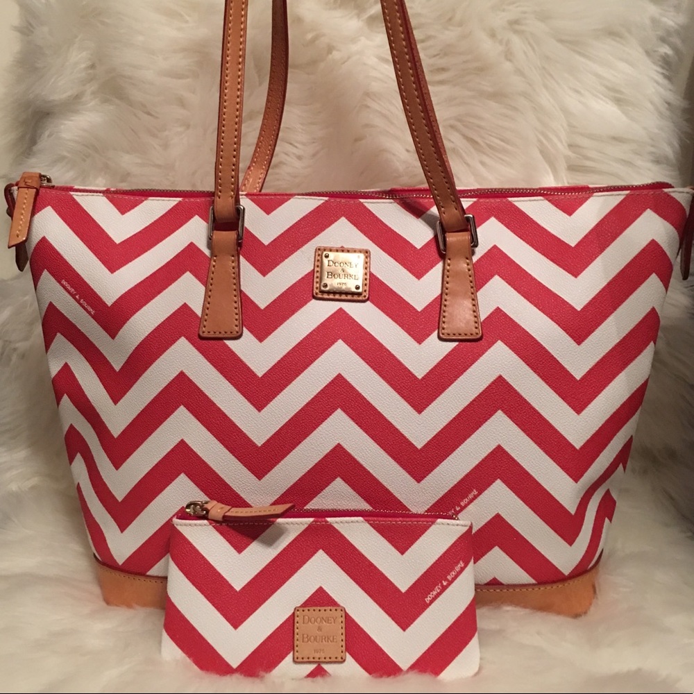 Dooney & Bourke Coated Cotton Chevron Tote