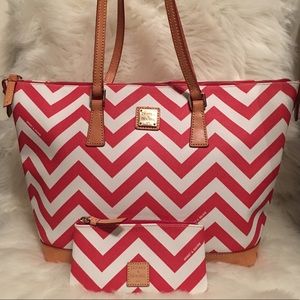 Dooney & Bourke Coated Cotton Chevron Tote
