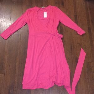 Banana Republic hot pink, class wrap dress.