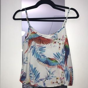 Silky tropical cropped tank