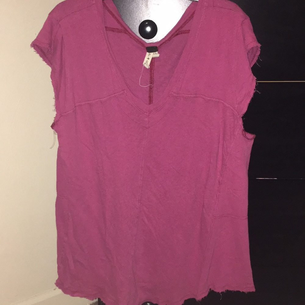 Pink FP loose vneck