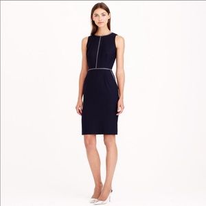 Jcrew suiting tipped dress in Super 120s wool