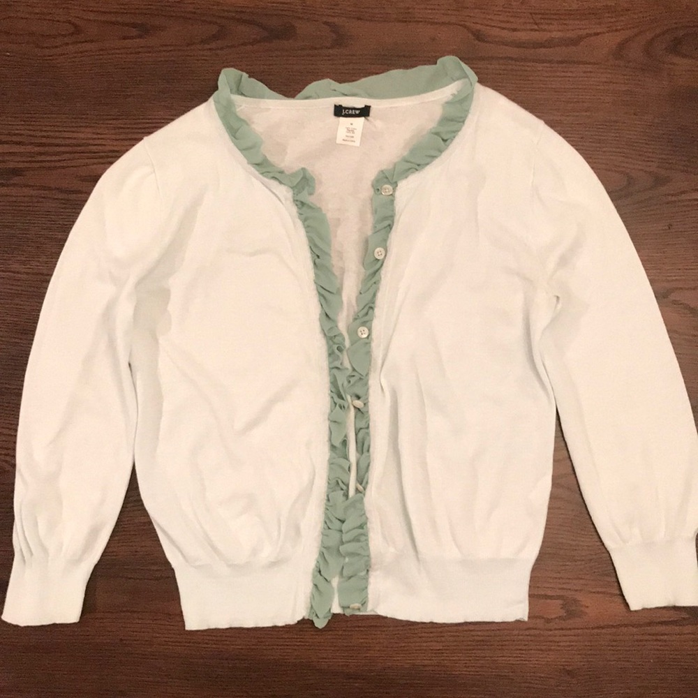 J. Crew ruffle cardigan