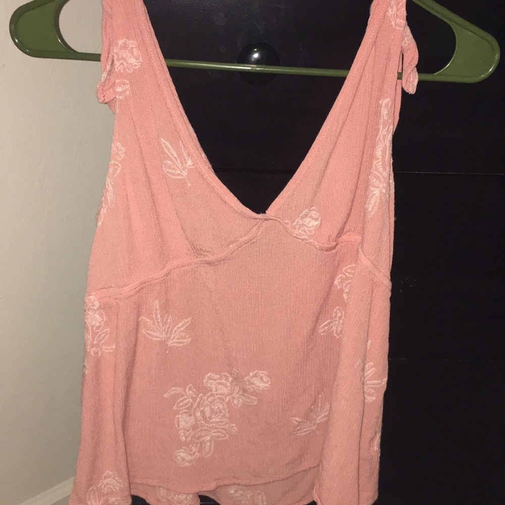 Floral shoulder toe tank top