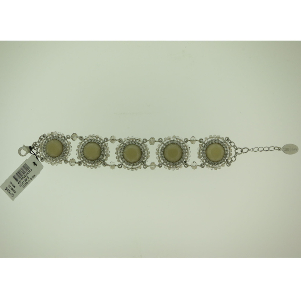 NWT silver with crystals, greenish stones WHBMB7 - Picture 3 of 4