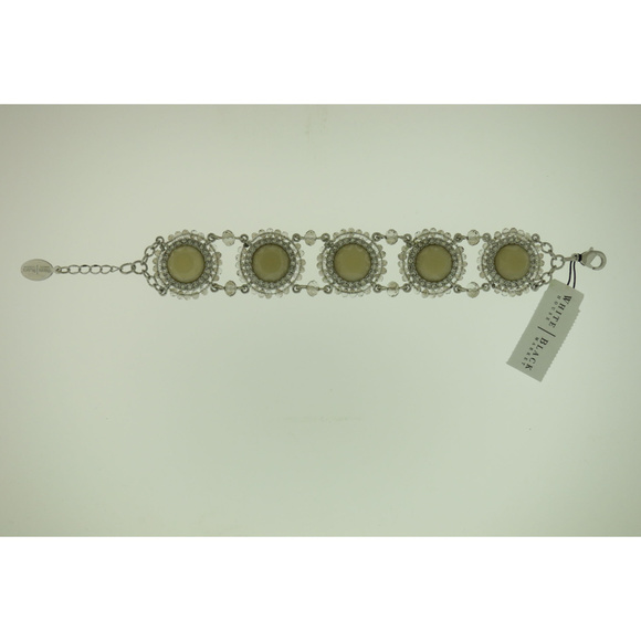 NWT silver with crystals, greenish stones WHBMB7 - Picture 2 of 4