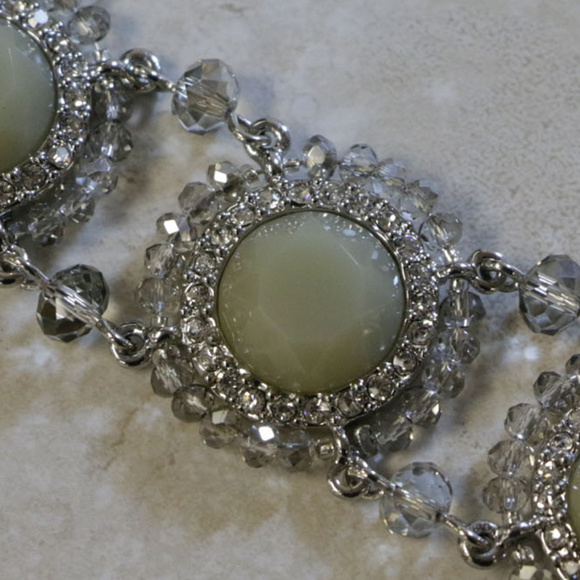 NWT silver with crystals, greenish stones WHBMB7 - Picture 4 of 4