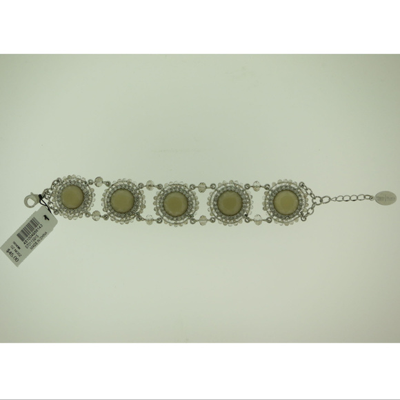 NWT silver with crystals, greenish stones WHBMB7 - Picture 3 of 4