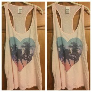 palm tree racer back tank PINK VICTORIA'S SECRET