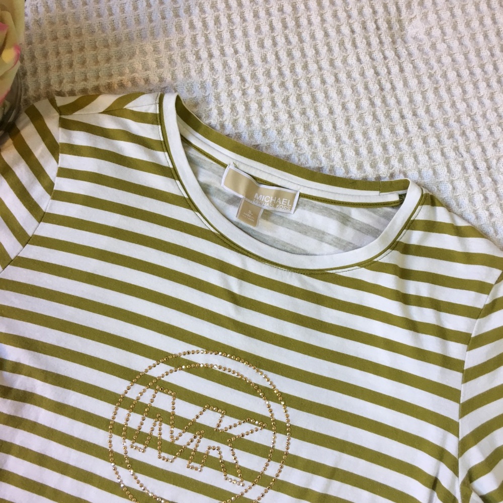 Michael Kors Stripe Embellished Top