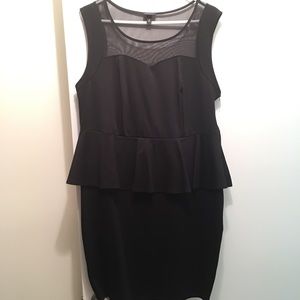 Torrid brand black knee length peplum dress size 2